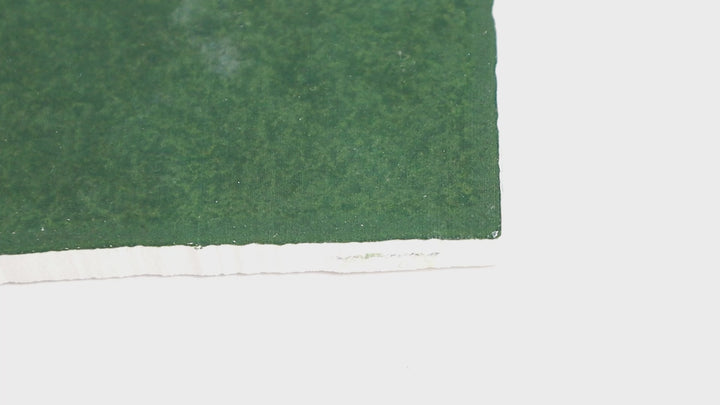 Video showcasing Zellige Neo Bosco 4X4 Glossy Glazed Ceramic. A rich forest green glossy ceramic tile that adds depth and elegance to walls and backsplashes.