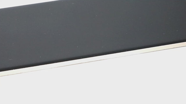 Video highlighting Basics Black 3x12 Matte Ceramic. A deep black ceramic tile with a matte surface, providing a bold and modern touch with a soft finish.