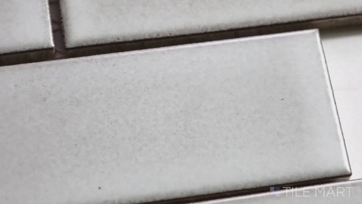 Video highlighting Zenia Moon Rectangle Matte Glazed Porcelain Mosaic. A misty gray matte mosaic, bringing a calming and balanced aesthetic to interiors.