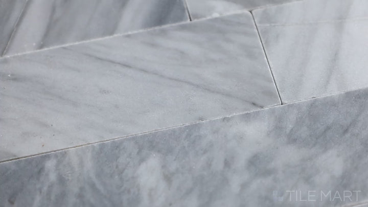 Video showcasing Sto-Re Bardiglio Culture Pattern Polished Marble Mosaic. A unique Bardiglio marble mosaic with a polished finish and intricate culture-inspired design.