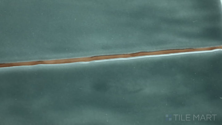 Video of Marin Ocean Teal 2.5X5 Gloss Glazed Ceramic. A rich teal glossy tile that adds depth and vibrancy to kitchens and bathrooms.