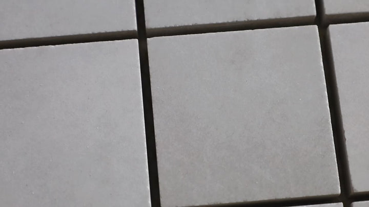 Video featuring Luxury Kristalus White 2-inch Square Polished Porcelain Mosaic. A bright white polished porcelain mosaic with a glossy surface, offering a clean and timeless look.