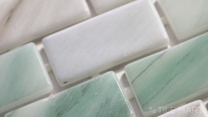 Video of Onix Glass Delbin Brick Glossy Mosaic. A stylish glossy brick mosaic that brings depth and movement to interior walls and backsplashes.