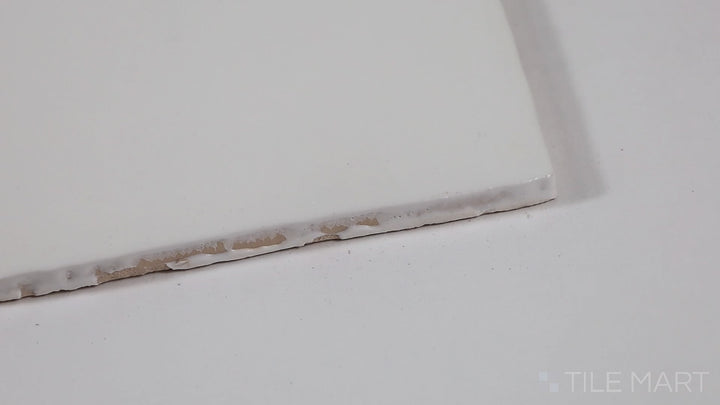 Video featuring Farrier Cremello 5X5 Satin Glazed Ceramic. A soft cream-toned ceramic tile with a subtle satin sheen, offering a timeless and elegant look.