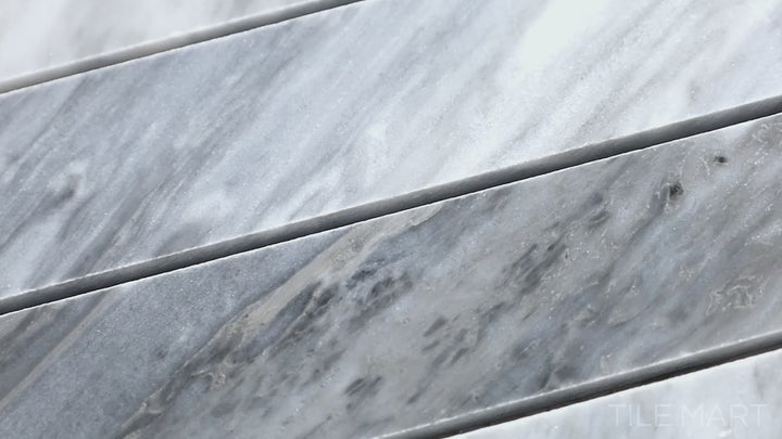 Sto-Re 1-1/2X9 Chevron Marble Mosaic 10X10 Bardiglio Polished