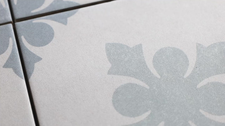 Video of Hampton 15 Shinnecoc 6x6 Matte Porcelain. A muted matte porcelain tile with a sleek texture, blending modern style with classic durability.