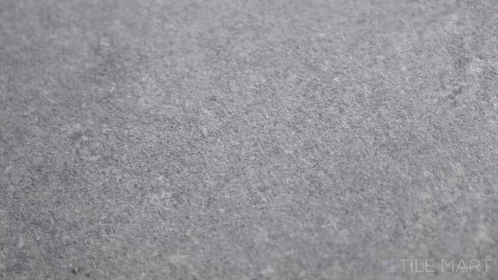 Video highlighting Concrete Graphite 48x48 Matte Porcelain. A rich graphite-colored porcelain tile with a matte texture, combining durability with a contemporary concrete-inspired look.