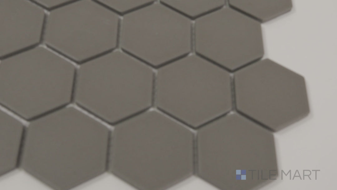 Solids 2X2 Hexagon Porcelain Mosaic 12X12 Gray Matte