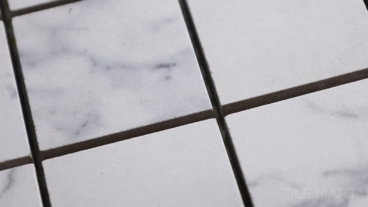 Select White Square Carrara White Matte Mosaic