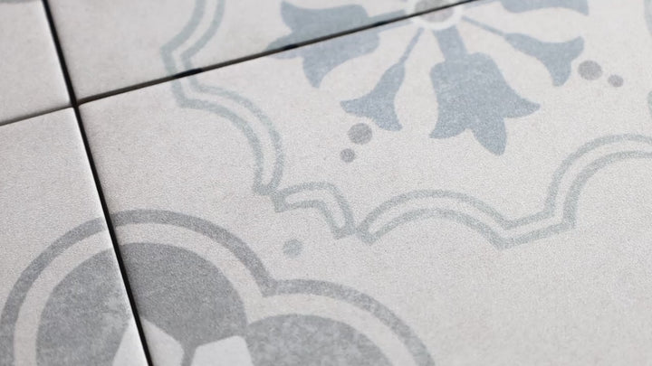 Video showcasing Hampton 15 Bridgeham 6x6 Matte Porcelain. A neutral-toned matte porcelain tile with a smooth finish, offering a classic and versatile look.