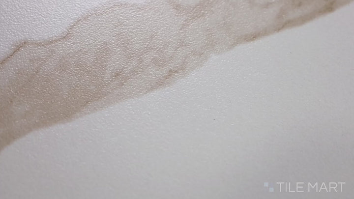 Video showcasing Eden Calacatta 12X24 Matte Porcelain. A white marble-look porcelain tile with soft gray veining and a matte surface for a natural finish.