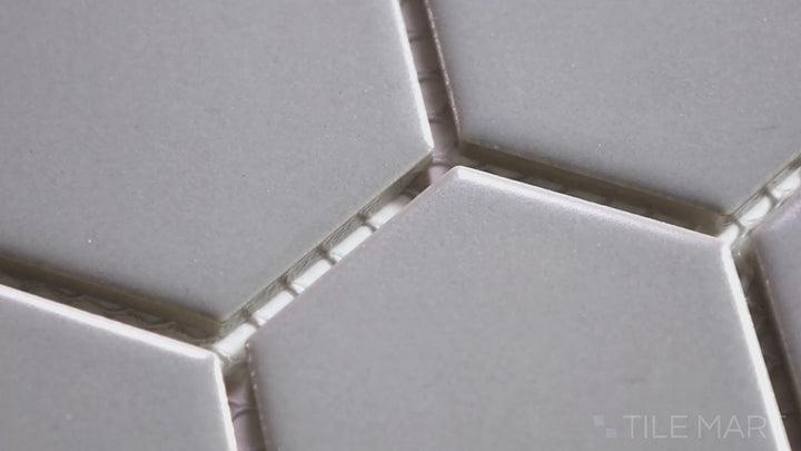 Porcelain Glazed Mosaics 2X2 Hexagon Gray Matte