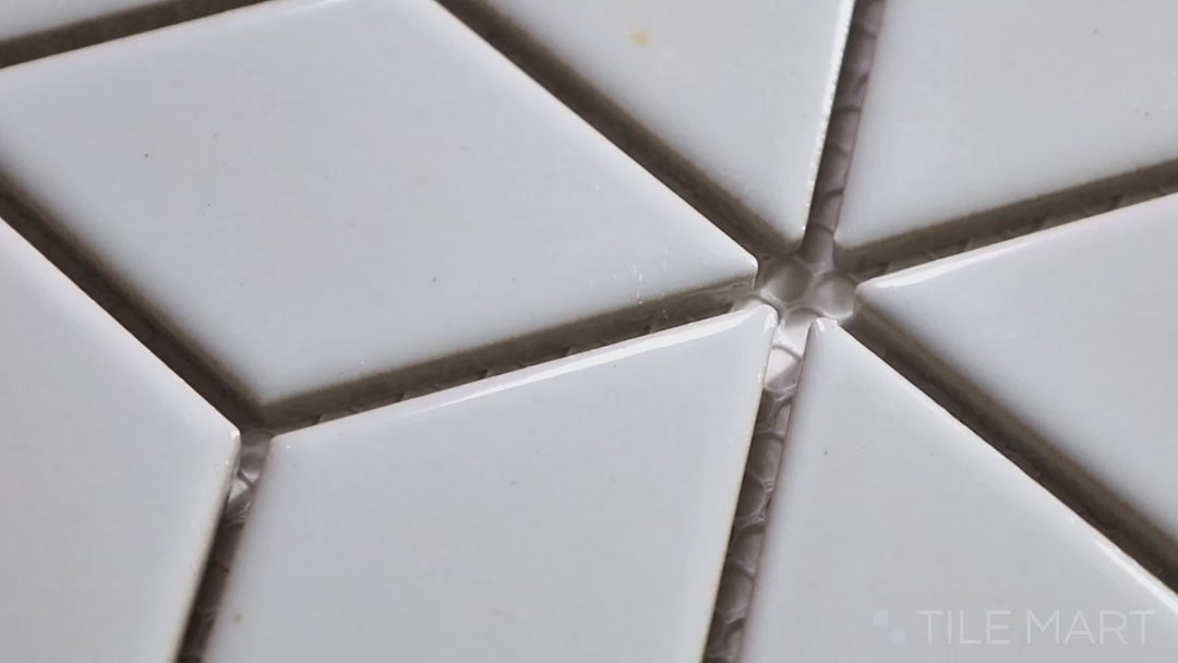 Shapes Cube Porcelain Mosaic 11X11 Light Gray Glossy