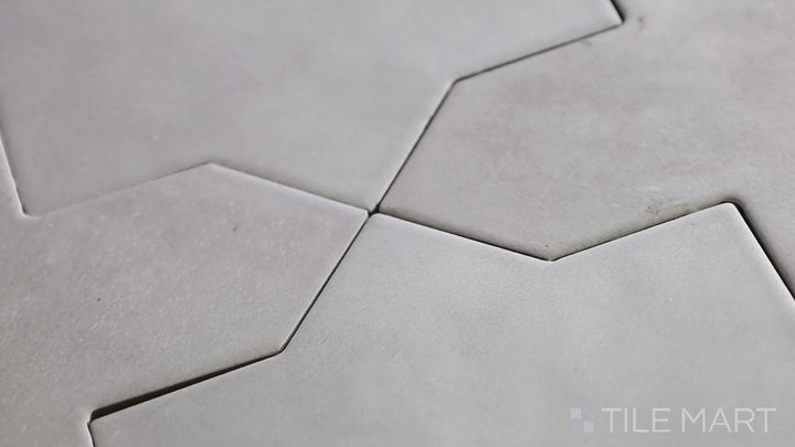 Video showcasing Kasbah Cross Smoke 5X5 Matte Porcelain Tile. A smoky grey Moroccan-inspired tile with a soft matte finish, ideal for traditional and modern spaces.