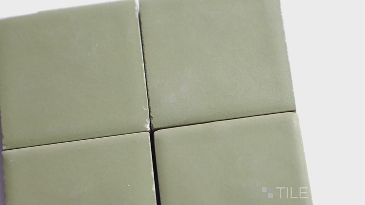 Video showcasing Kasbah Taco Verde 1X1 Matte Porcelain Tile. A fresh green mini tile with a matte finish, perfect for nature-inspired mosaics.
