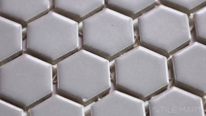 Porcelain Glazed Mosaics 1X1 Hexagon Gray Matte