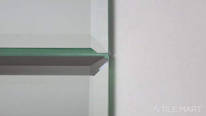 Video featuring Glass Reflections Platinum 4x12 Beveled Glossy. A refined platinum glass tile with a glossy beveled finish, offering a sleek and luminous effect.