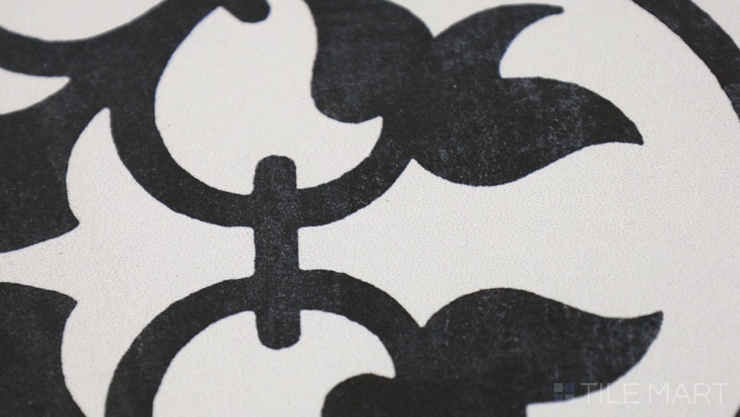 Memoir Ceramic Floor Tile 12X12 Petal Black Matte