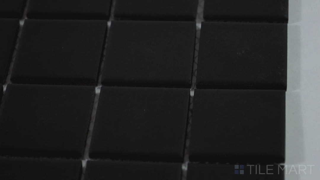 Marin Black Sea 2" Square Matte Glazed Porcelain Mosaic