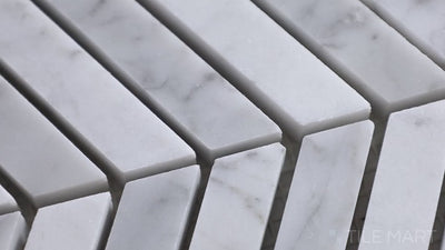 Sto-Re 5/8X3 Chevron Marble Mosaic 10.5X10 Carrara Polished