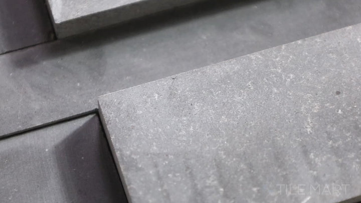 Video featuring Modern Ledgestone Basalt Black 6x24 Porcelain. A bold black ledgestone-style porcelain tile, offering a sleek and contemporary stacked stone effect.