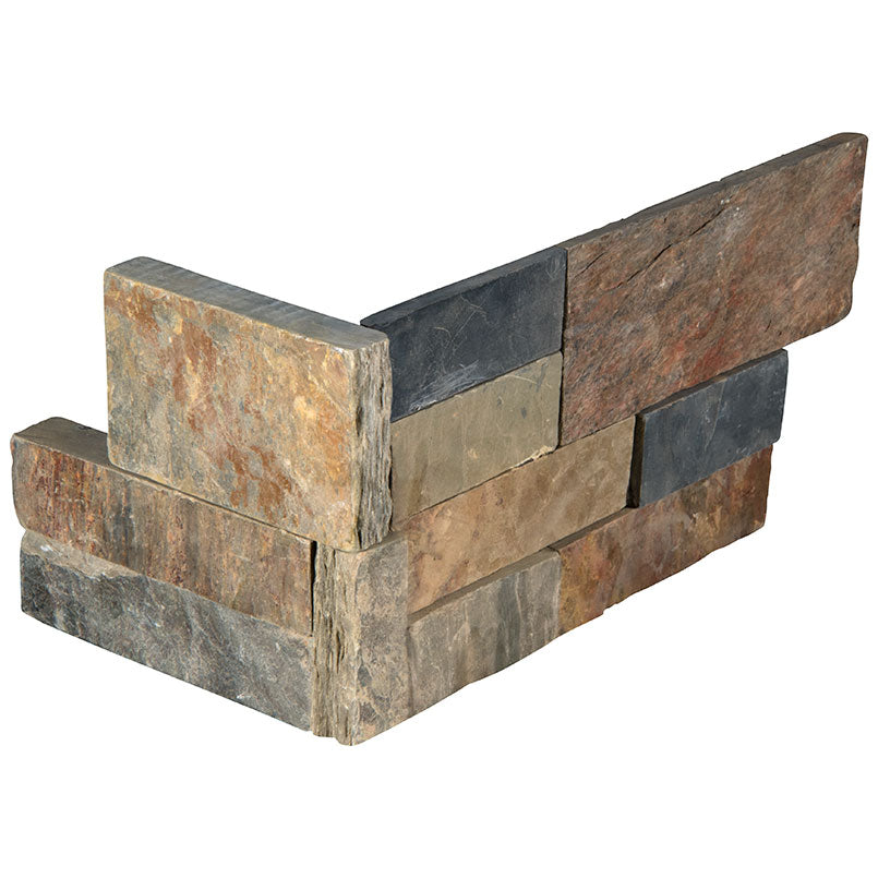 Rockmount Slate Stacked Stone Panel 6X18 Gold Rush Splitface