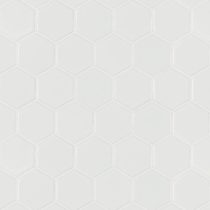 Domino 2" Hexagon Porcelain Mosaic Misc. White Matte