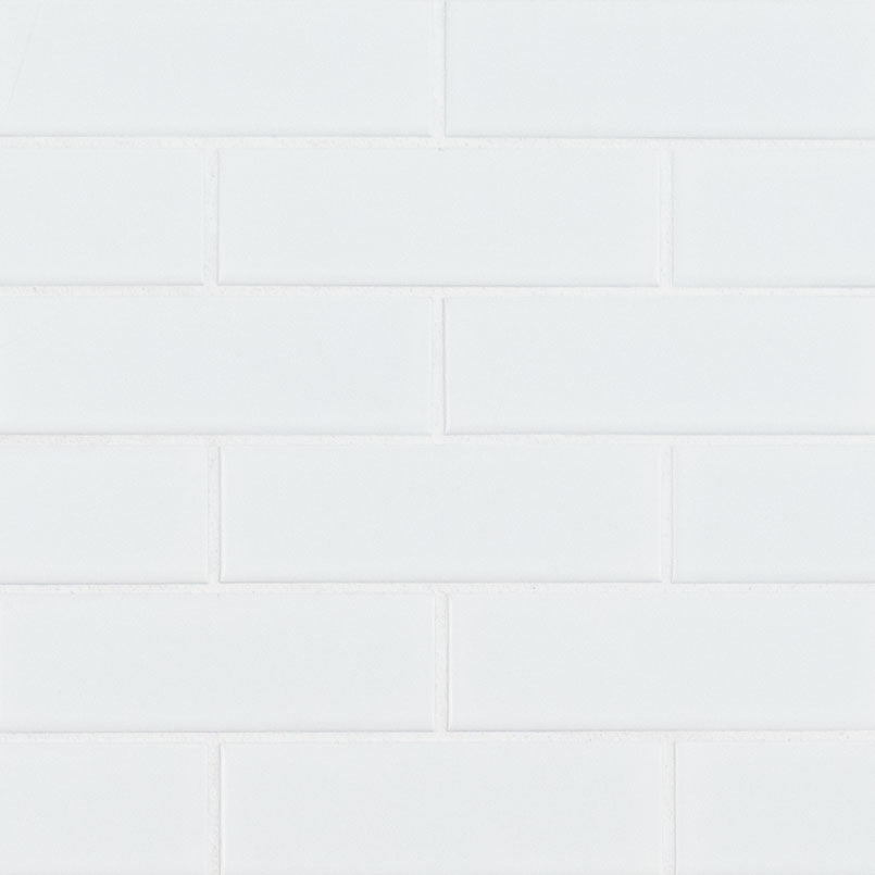 Domino 2X6 Brick Porcelain Mosaic 12X12 White Matte