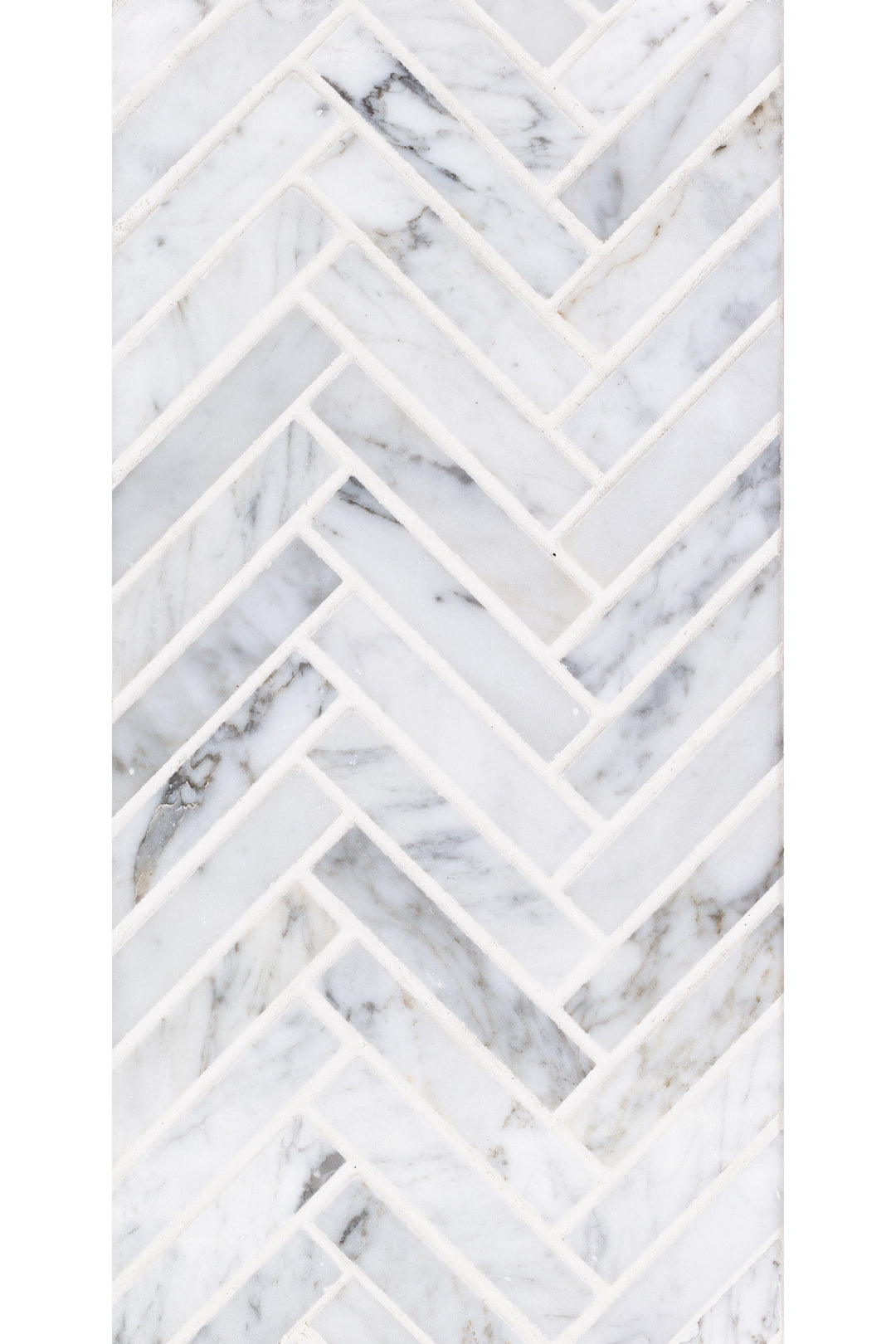 Sto-Re 5/8X3 Herringbone Marble Mosaic 10X11 Carrara Polished