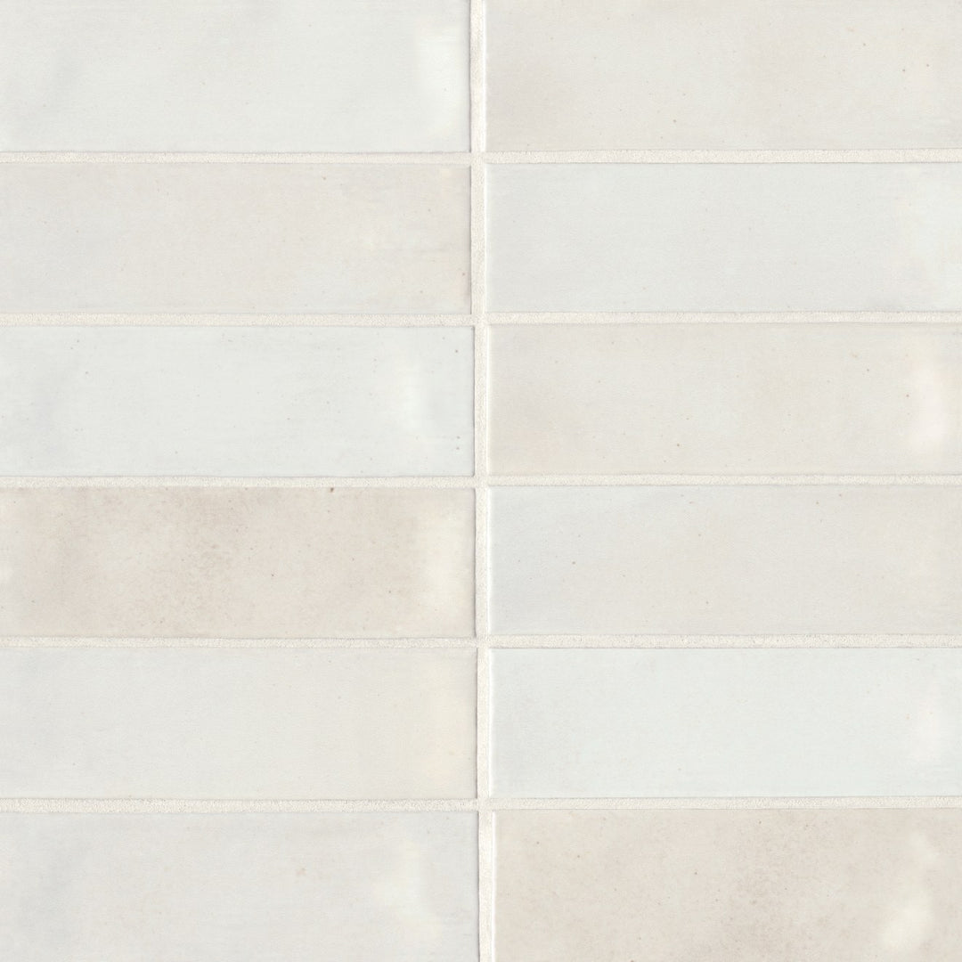 Celine Glazed Porcelain Field Tile 2X6 White Gloss