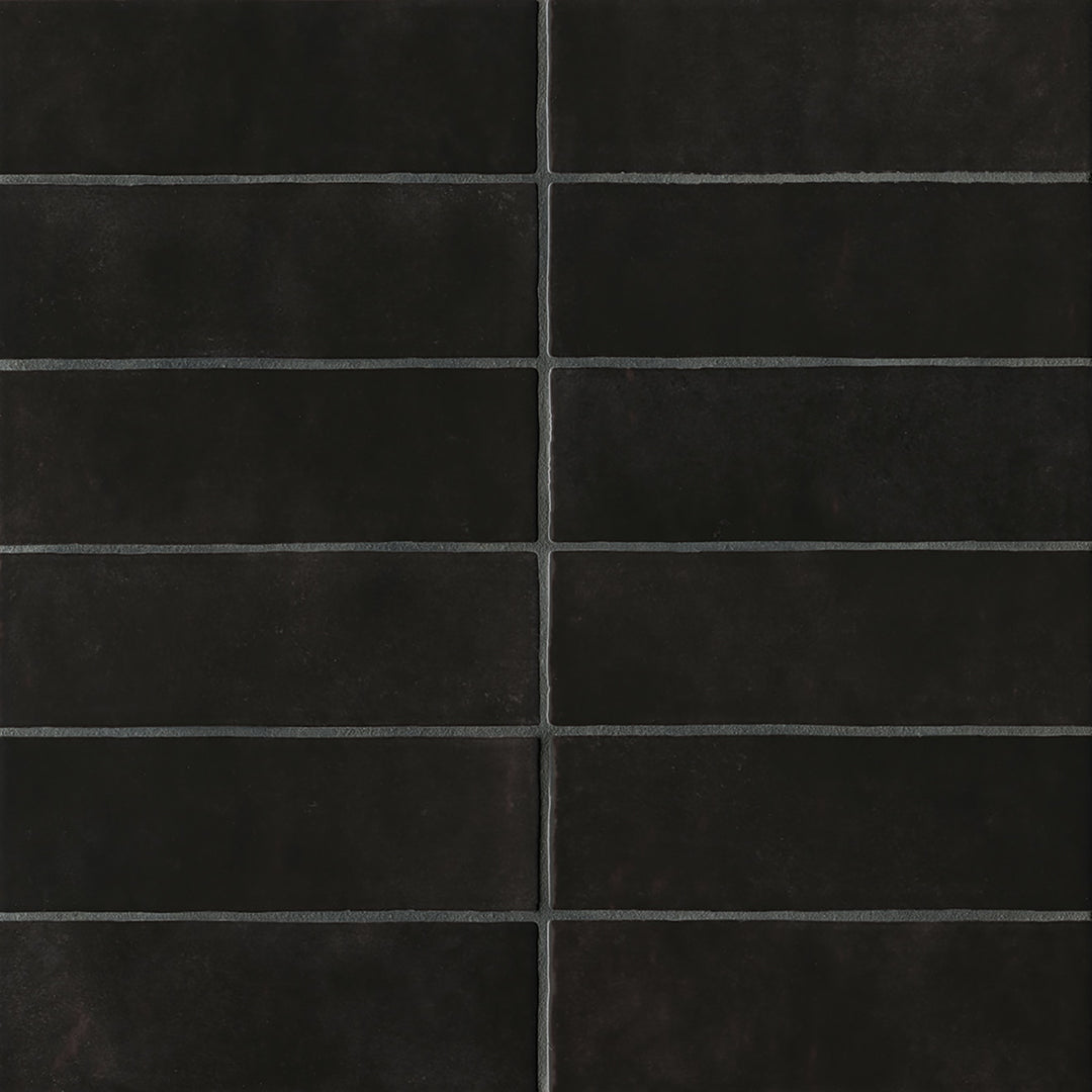 Cloe Glazed Ceramic Field Tile 2-1/2X8 Black Gloss