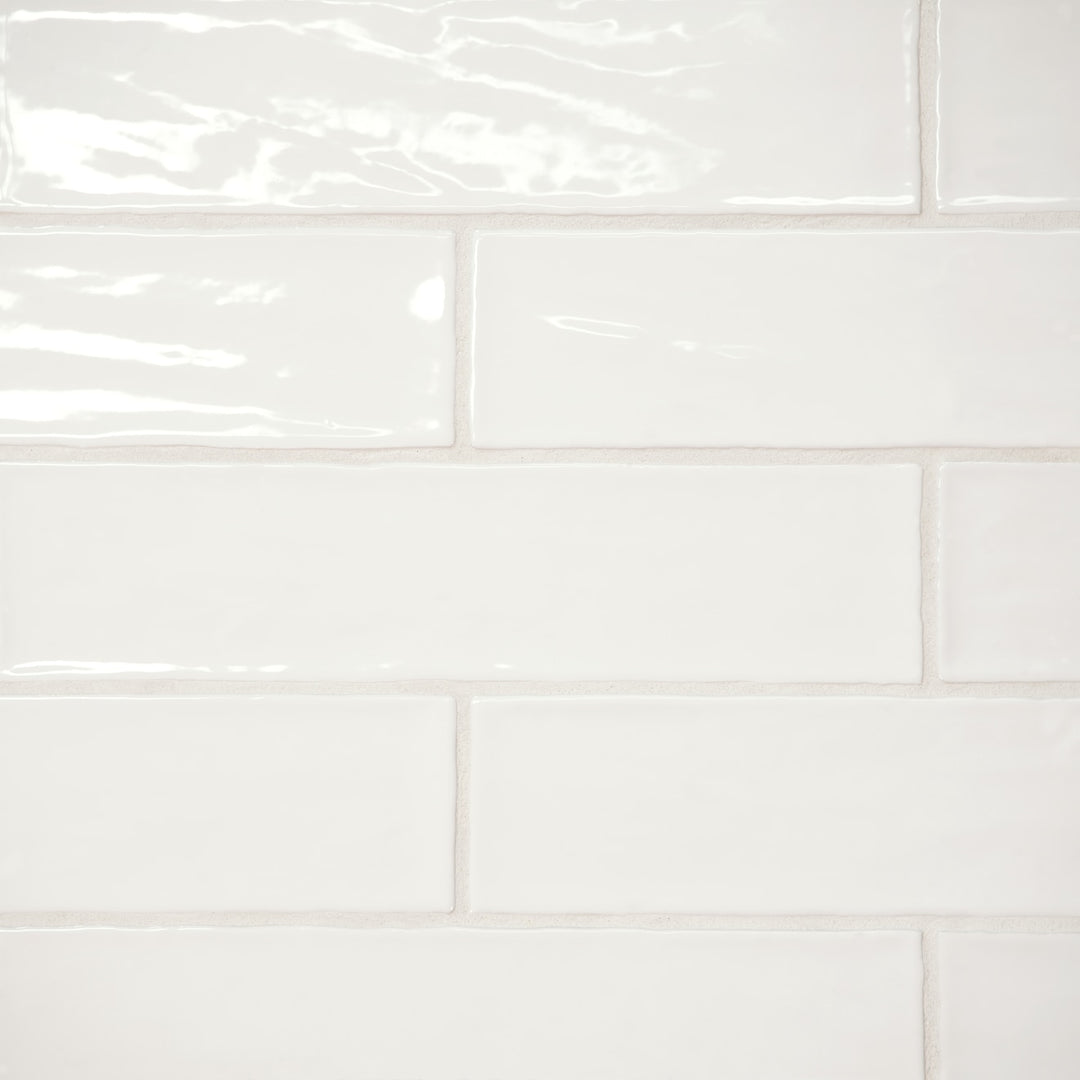 Marin Glazed Ceramic Field Tile 2.5X10 Pearl White Gloss