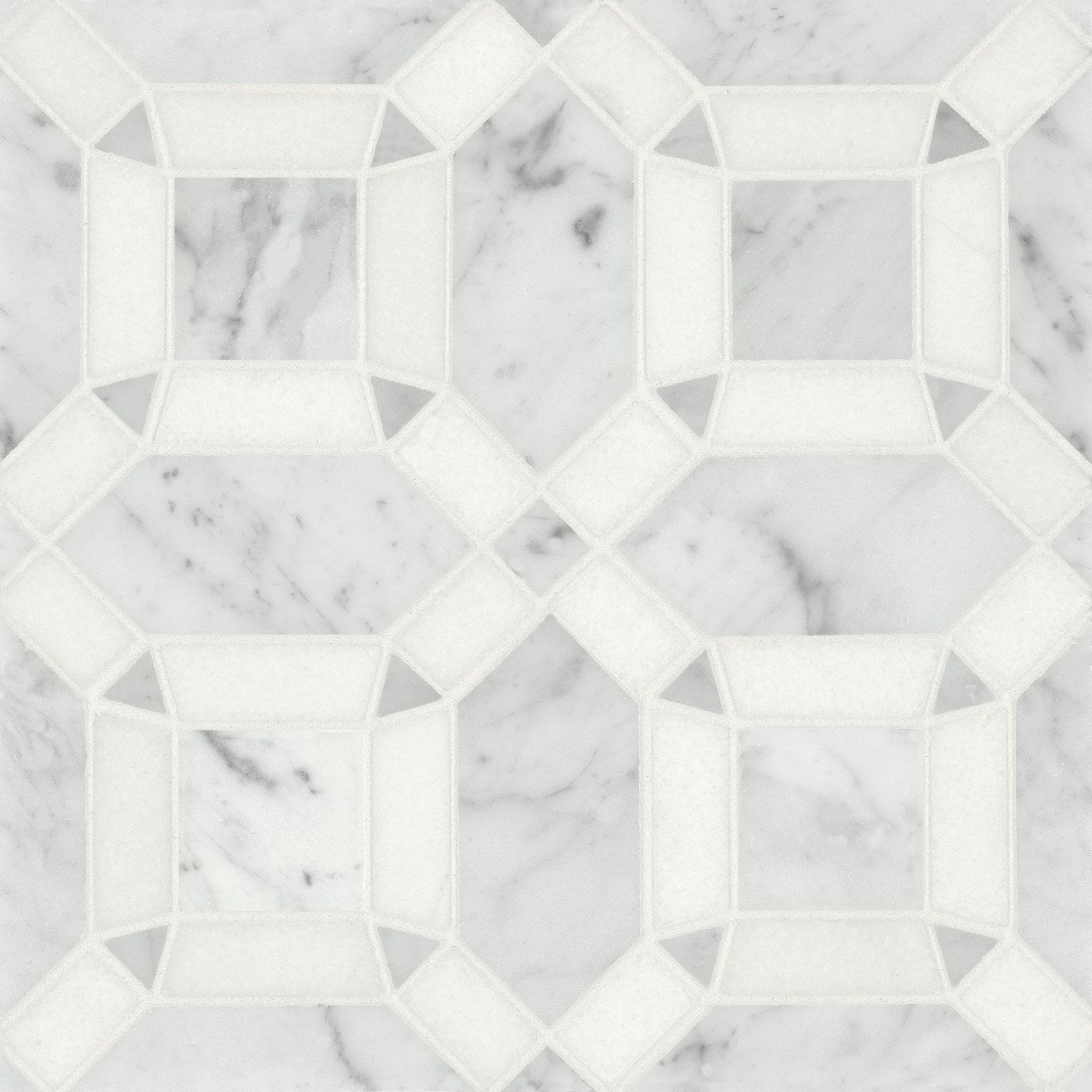 Matisse Stone Mosaic 11-1/4X11-1/4 White Carrara & Thassos Honed