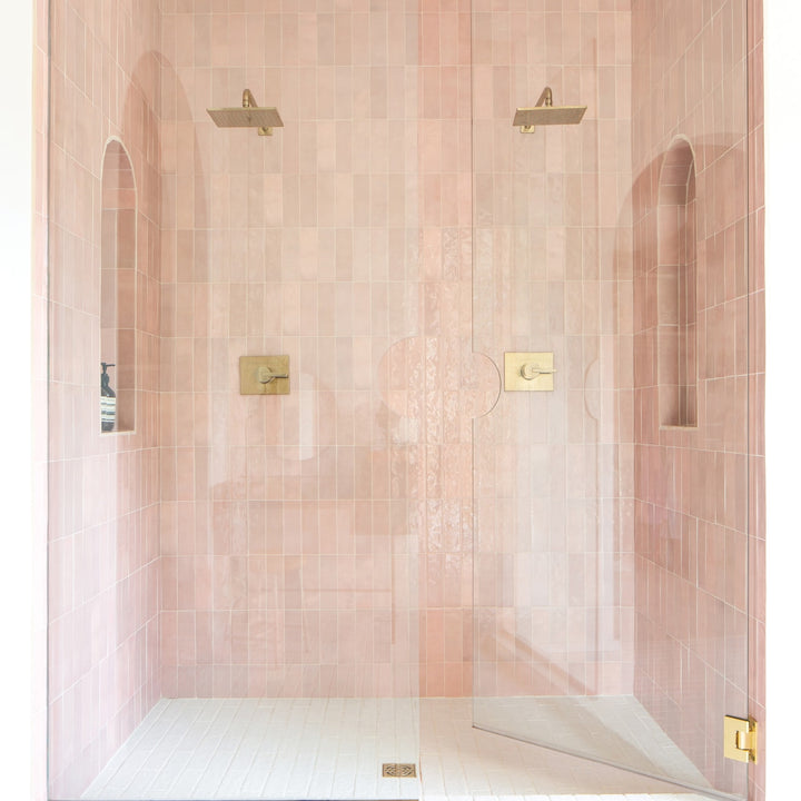 Cloe Glazed Ceramic Field Tile 2-1/2X8 Pink Gloss